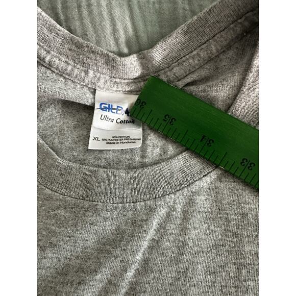 Gildan Caterpillar CAT Gray SS Pocket T-shirt Back Diamond Plate Graphic XL - Picture 6 of 6